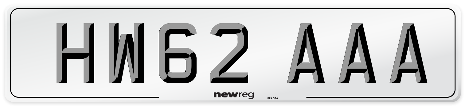 HW62 AAA Number Plate from New Reg